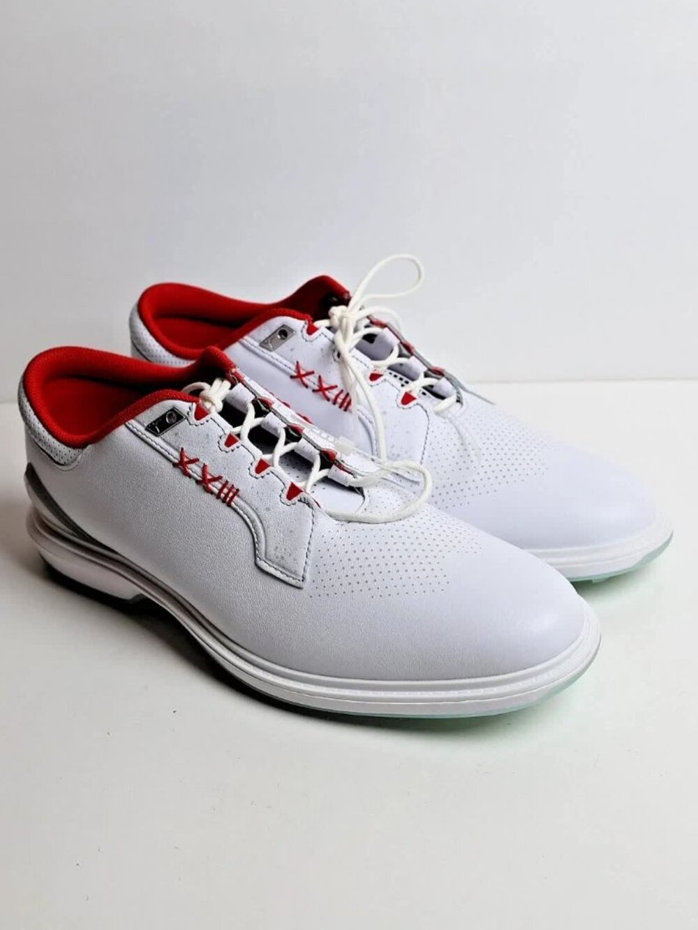 Nike Air Jordan ADG 5 Golf Spikeless Shoes White Fire Red FQ6642-101 Size 8 US